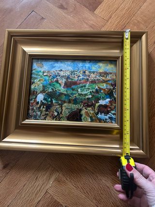 Placa esmaltada decorativa con marco