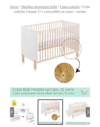 Cuna colecho Cool Dreams Umami 3x1 NUEVA