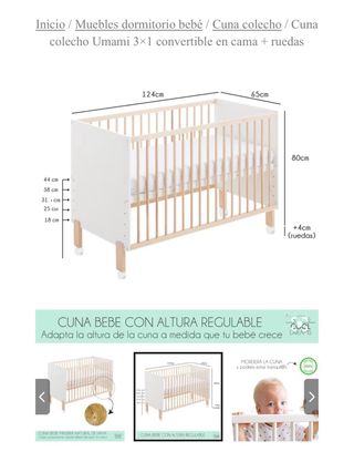 Cuna colecho Cool Dreams Umami 3x1 NUEVA