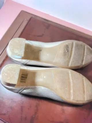 Ballerine Hogan vera pelle platino/cipria