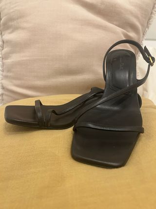 Sandalias Massimo Dutti Piel Tiras Tacón Bajo