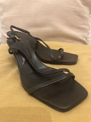 Sandalias Massimo Dutti Piel Tiras Tacón Bajo