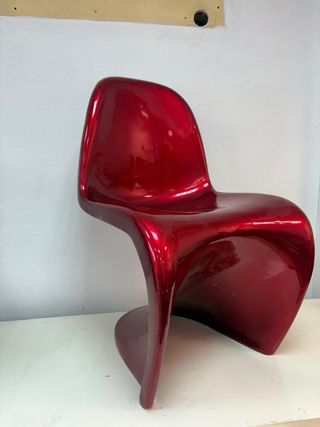 2 unidades Silla roja moderna diseño curvo