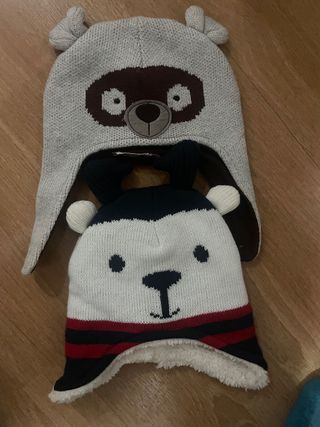 Gorro invierno niño pompón y ositos