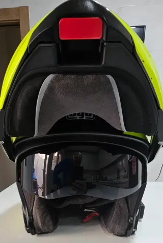 Casco Moto Modular AGV Carbono Amarillo Fluor