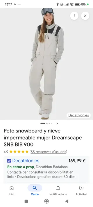 Pantalon esquí nieve peto snowboard DREAMSCAPE 900