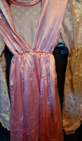 Vestito carnevale rosa con stelle oro