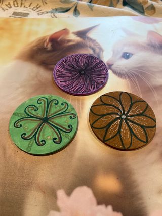 Posavasos pintados a mano (Set de 3)