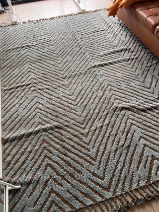 Alfombra Chevron Marrón y Gris