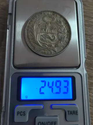 Moneda Perú 1 Sol Plata 1925
