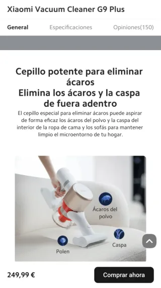 Aspiradora Xiaomi vacuum cleaner  G9 Plus NUEVA
