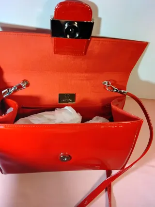 Borsa LORBAC pelle verniciata rossa Made in Italy