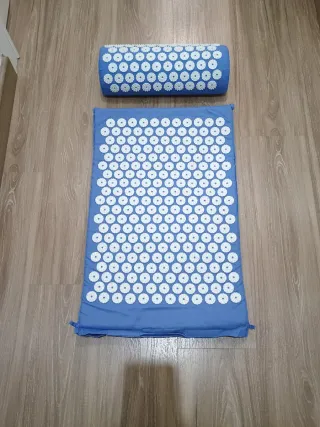Esterilla y cojín de acupresión azul