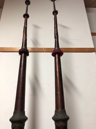 Coppia di trombe tibetane in bronzo
