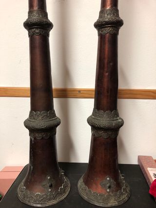 Coppia di trombe tibetane in bronzo