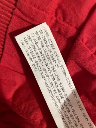 Chaqueta Piel Verdadera Roja Zara Talla M