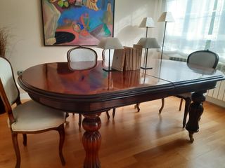 Mesa Caoba Maciza Extensible 2m/3m. Auténtica