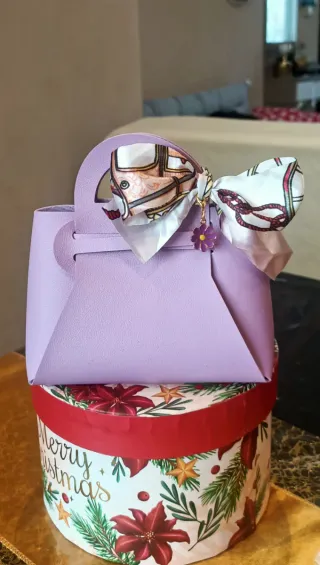 Mini Borsetta Lilla con Fiocco e Fiore