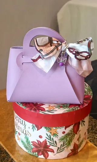 Mini Borsetta Lilla con Fiocco e Fiore