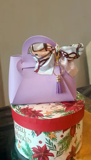 Mini Borsetta Lilla con Fiocco e Fiore