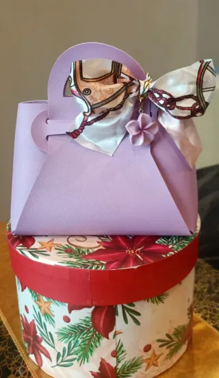 Mini Borsetta Lilla con Fiocco e Fiore