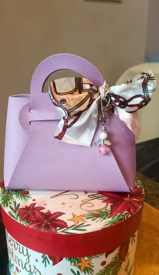 Mini Borsetta Lilla con Fiocco e Fiore