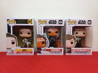 Funko Pop Star Wars: Rey, Ahsoka, Luke Skywalker
