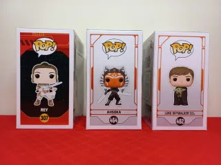 Funko Pop Star Wars: Rey, Ahsoka, Luke Skywalker