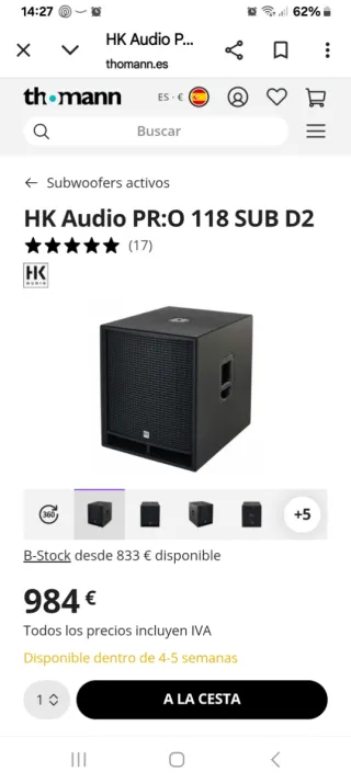 Subwoofer hk 118 premium