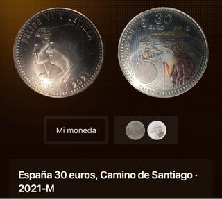 Moneda plata Camino de Santiago 2021