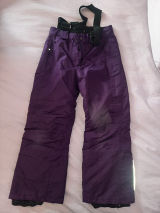 Pantalón de nieve morado con tirantes