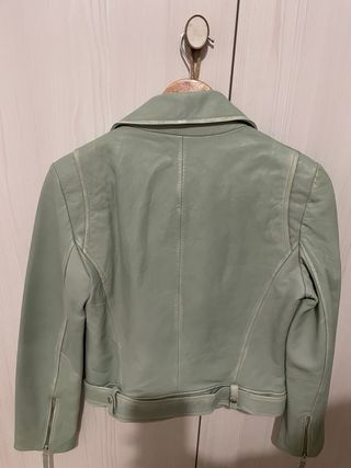Chaqueta Zara Piel Verdadera color verde suave