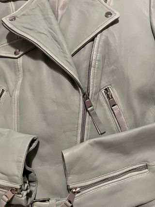 Chaqueta Zara Piel Verdadera color verde suave