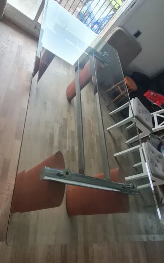 Mesa Diseño Cristal Naranja Terracota