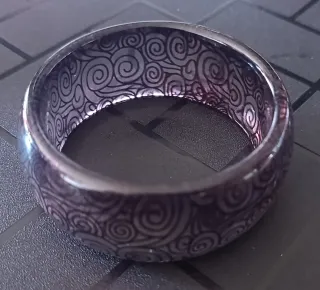 Pulsera transparente y morada Diseño de Espirales