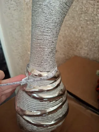 Jarrón decorativo plateado