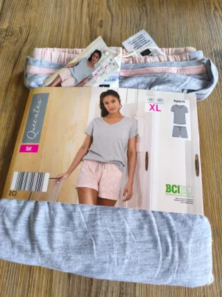 Pijama Queentex XL Set Gris y Rosa
