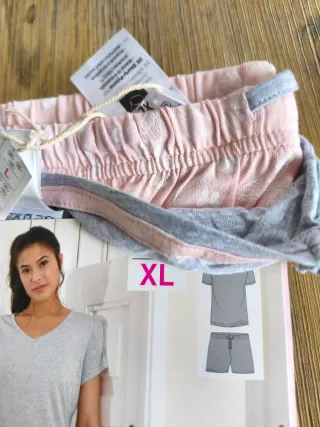 Pijama Queentex XL Set Gris y Rosa