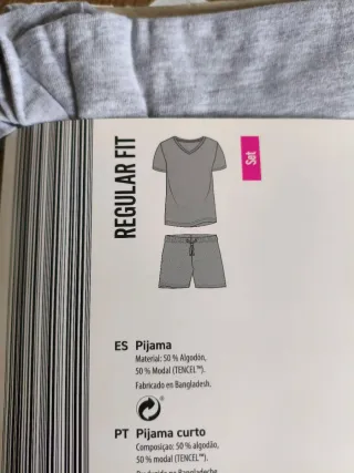 Pijama Queentex XL Set Gris y Rosa