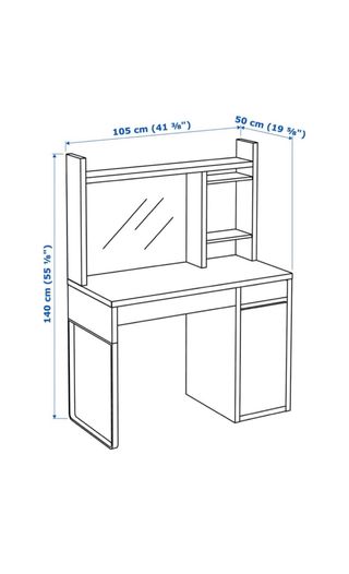 Escritorio Blanco Ikea con Estantería