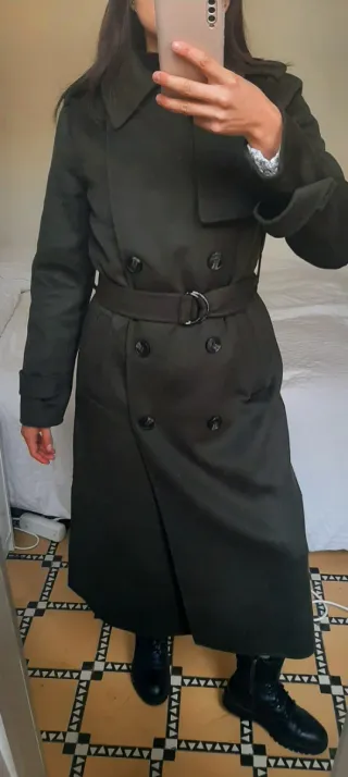 Abrigo Michael Kors de Lana Verde Militar