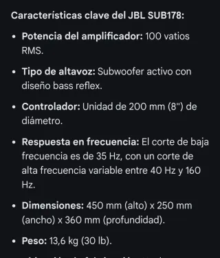 Subwoofer activo JBL