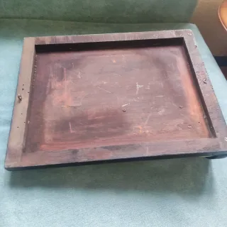 Virgen antigua de madera y cerámica