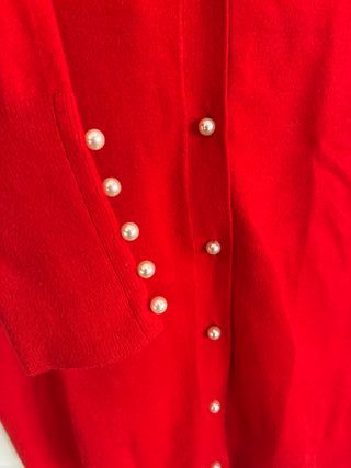 Jersey Zara Rojo Perlas Talla S