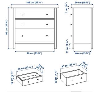 Cómoda IKEA Hemnes 3 cajones blanca