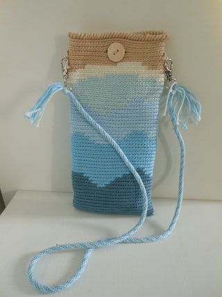 Portacellulare artigianale all'uncinetto in cotone