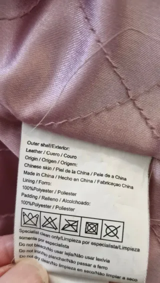 Cazadora Piel Rosa Talla S