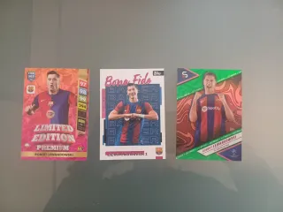 3 Cromos Robert Lewandowski FC Barcelona