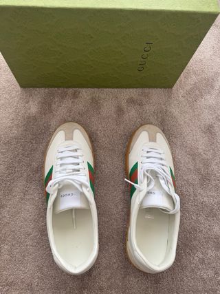 Zapatillas Gucci Blancas y Verdes Nuevas