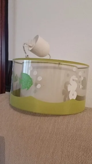 Lámpara techo infantil peces y ballena